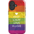 Keep Calm Love Is Love iPhone 16 Plus Magsafe Impact Case